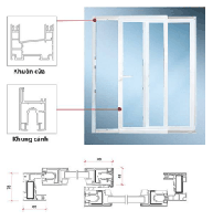 Cửa đi hai cánh mở trượt